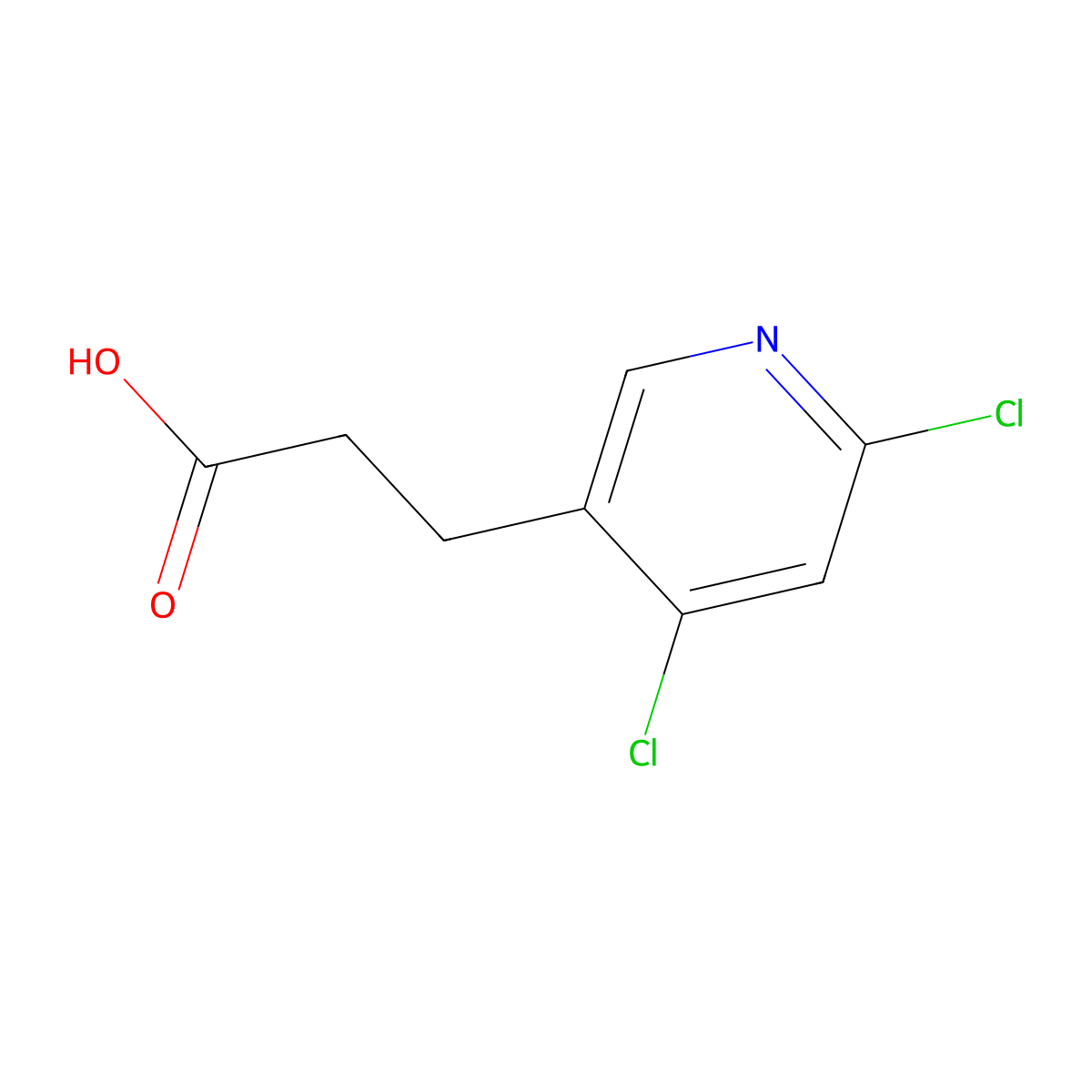 3-(4,6-Dichloropyridin-3-yl)propanoic acid molecular structure, CAS 1601041-71-7