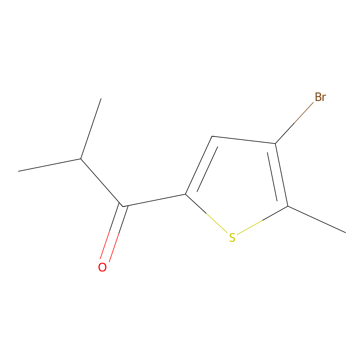 1-(4-Bromo-5-methyl-2-thienyl)-2-methyl-1-propanone molecular structure, CAS 1601050-65-0