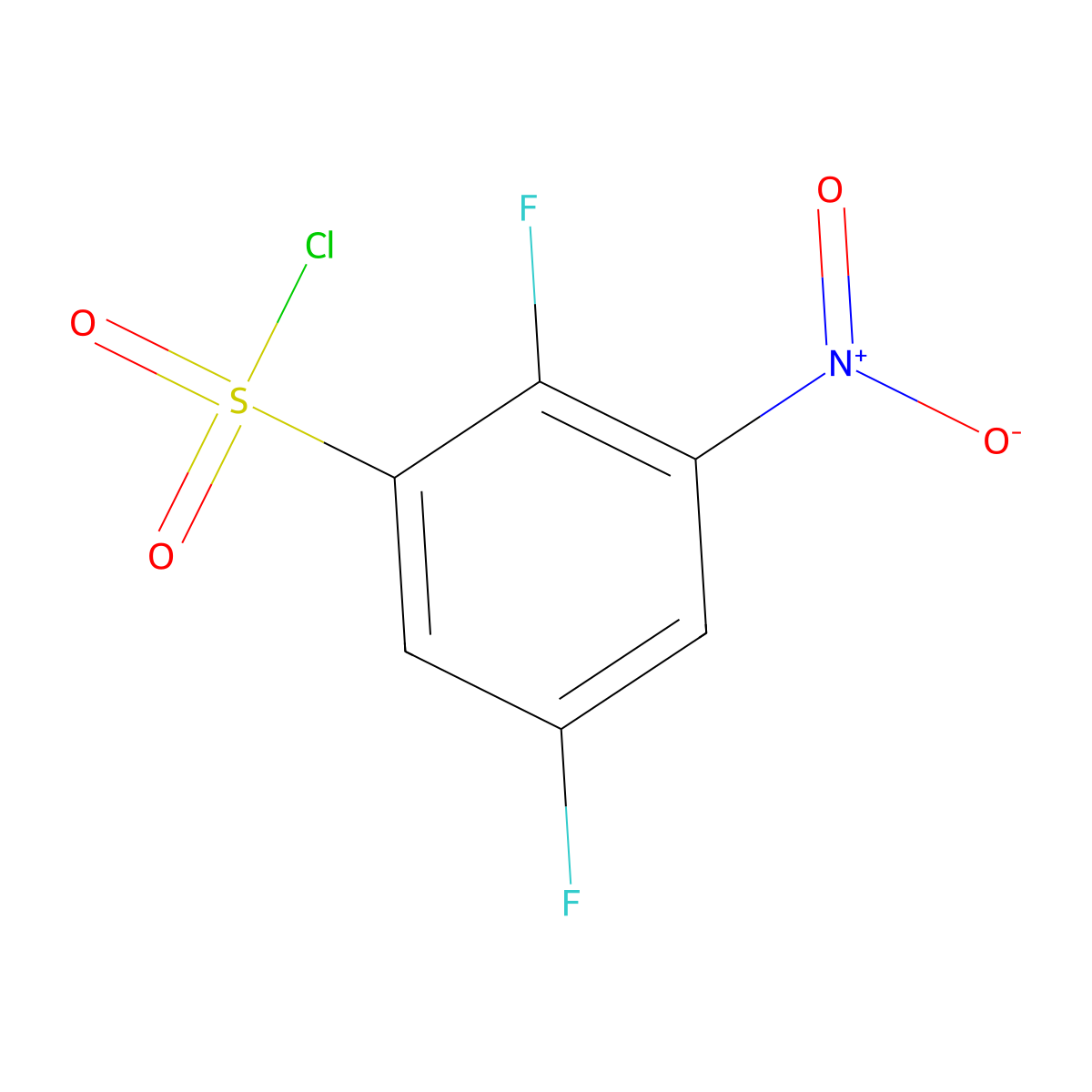 2,5-Difluoro-3-nitrobenzene-1-sulfonyl chloride molecular structure, CAS 1601053-28-4