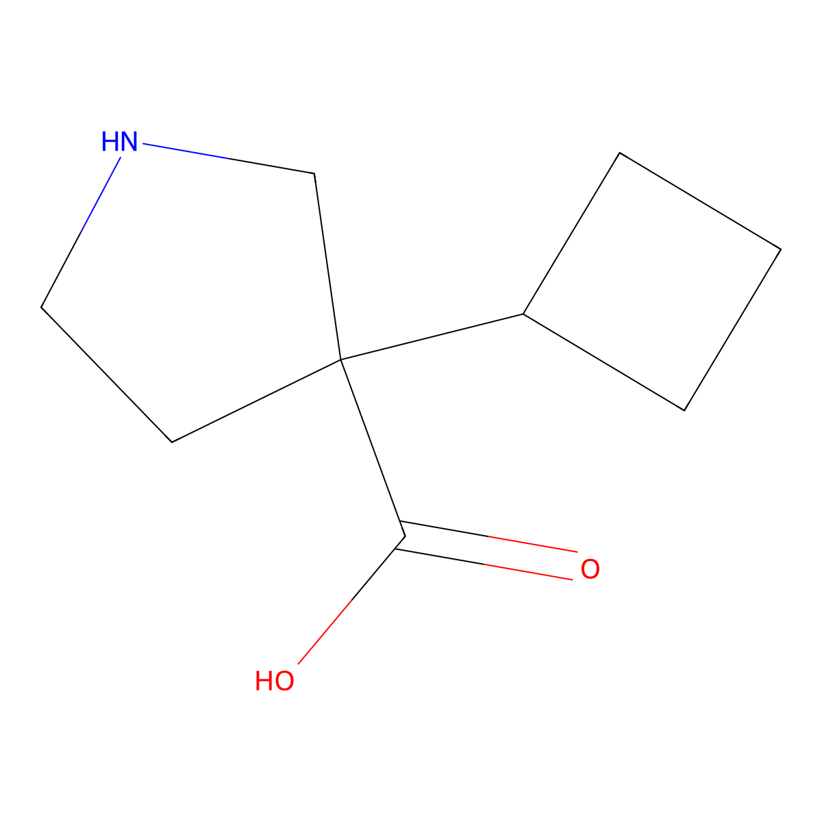 3-Cyclobutylpyrrolidine-3-carboxylic acid molecular structure, CAS 1601054-78-7