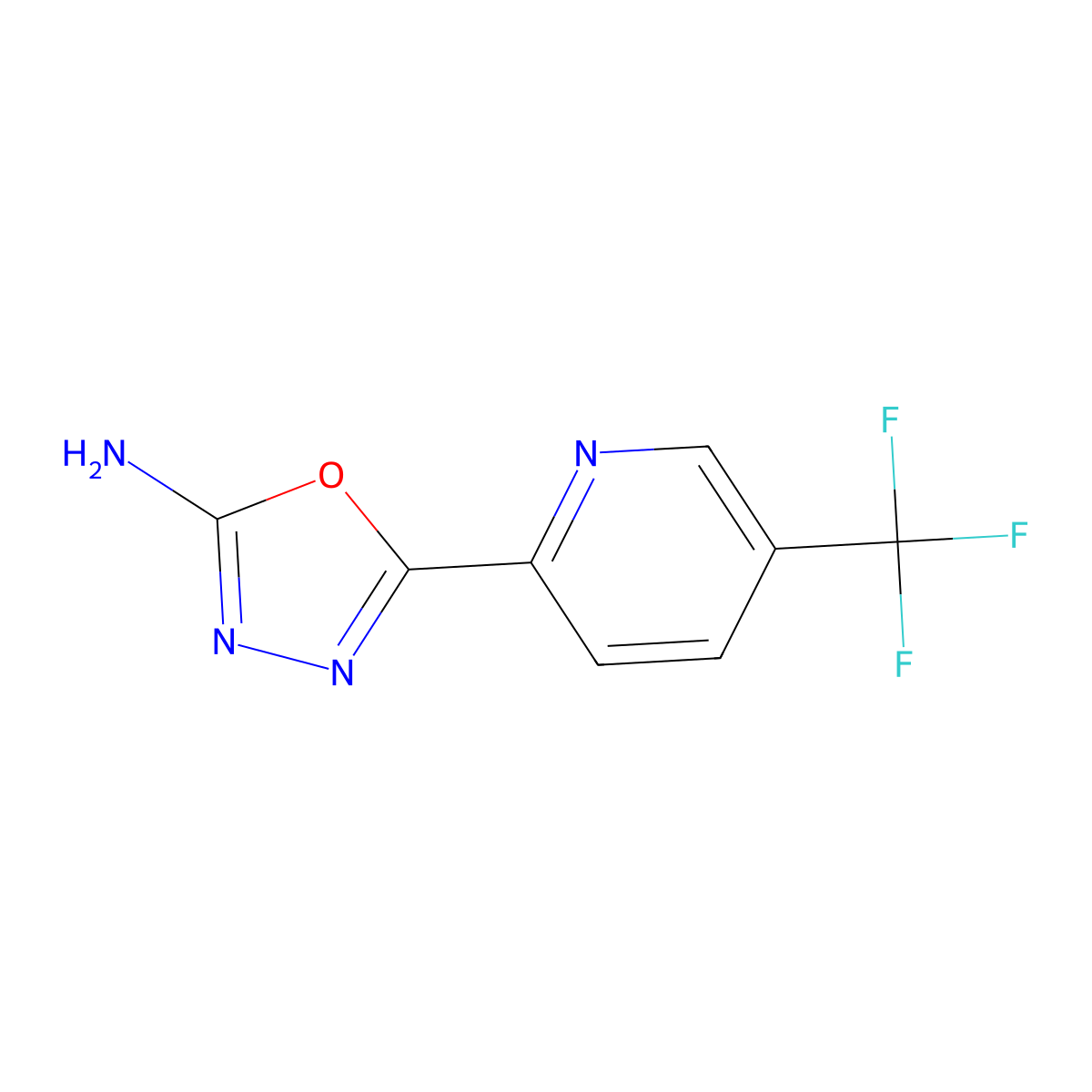 5-[5-(Trifluoromethyl)pyridin-2-yl]-1,3,4-oxadiazol-2-amine molecular structure, CAS 1601059-30-6