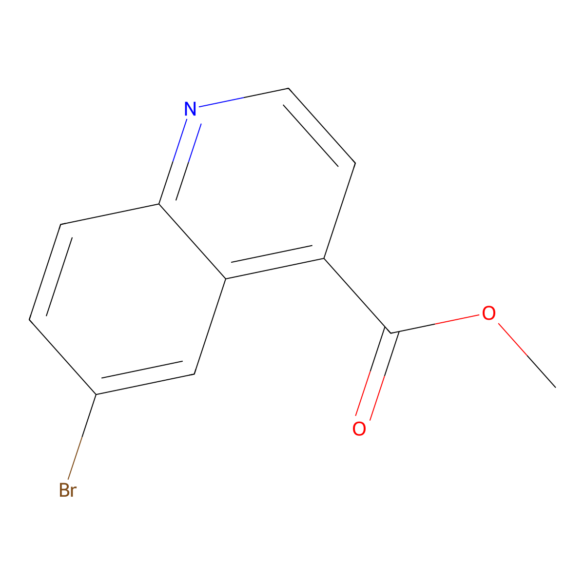 Methyl 6-bromoquinoline-4-carboxylate molecular structure, CAS 1601063-72-2
