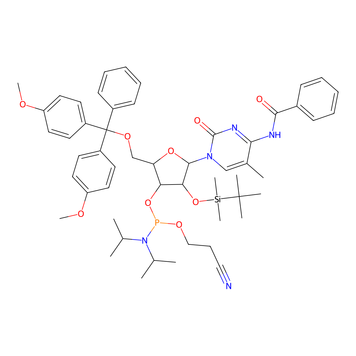 2-OTBS MeC(Bz) amidite molecular structure, CAS 160107-14-2