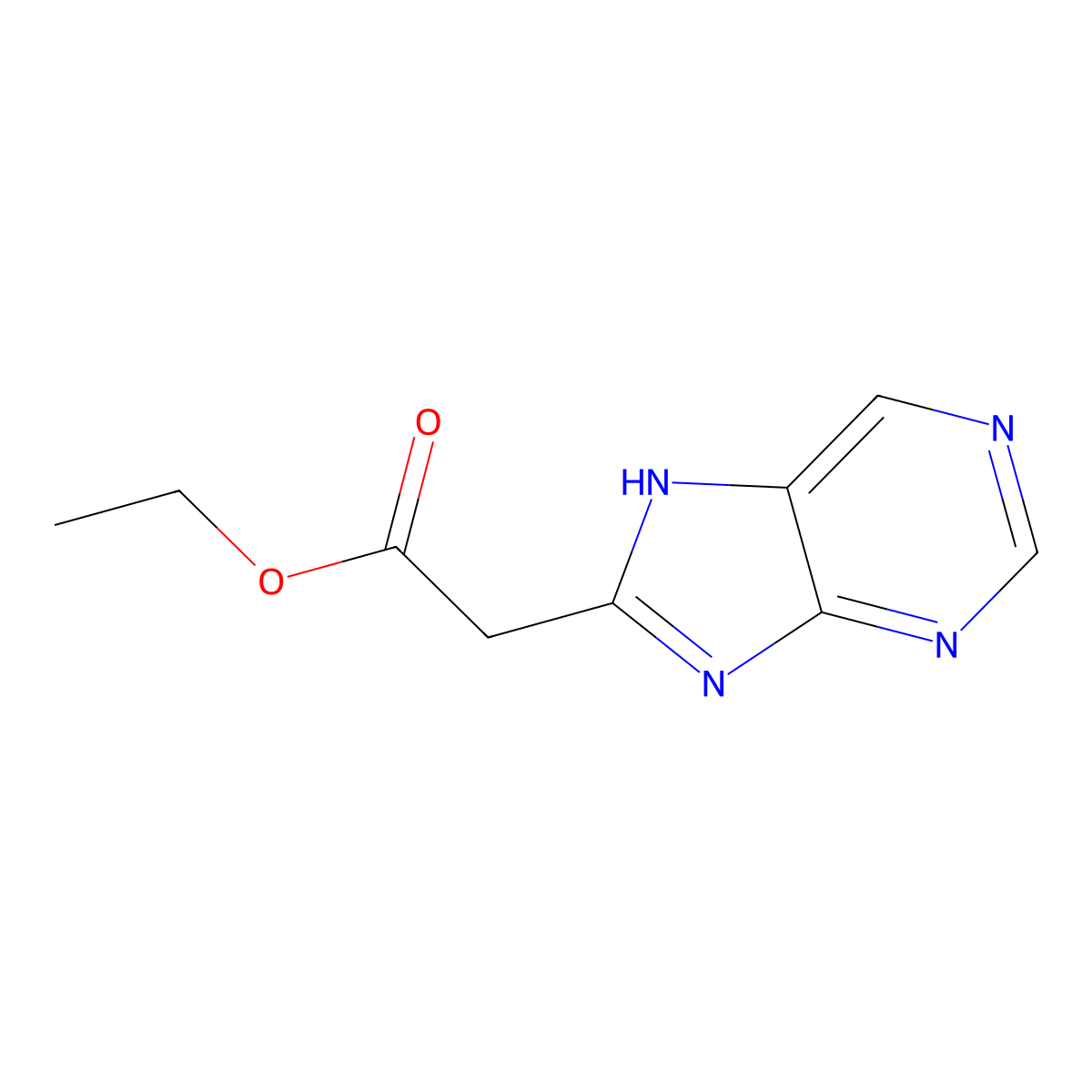ethyl 2-(9H-purin-8-yl)acetate molecular structure, CAS 1601084-36-9