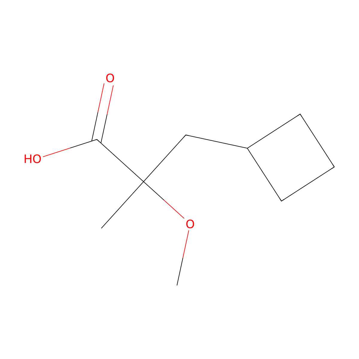 3-Cyclobutyl-2-methoxy-2-methylpropanoicacid molecular structure, CAS 1601085-68-0