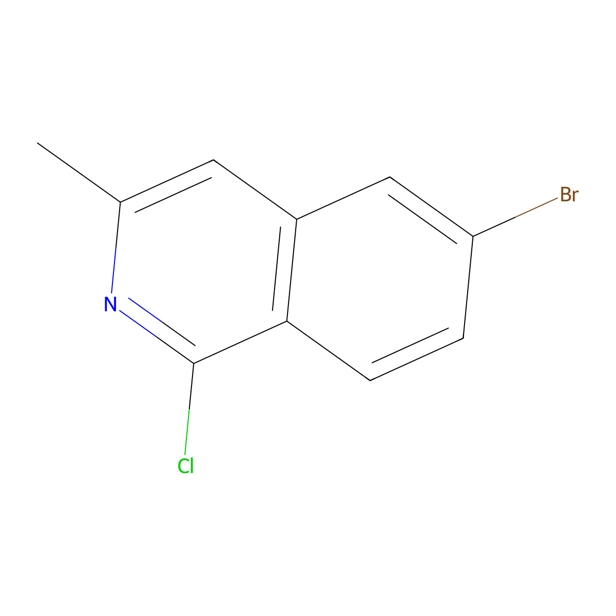 6-Bromo-1-chloro-3-methylisoquinoline molecular structure, CAS 1601098-79-6