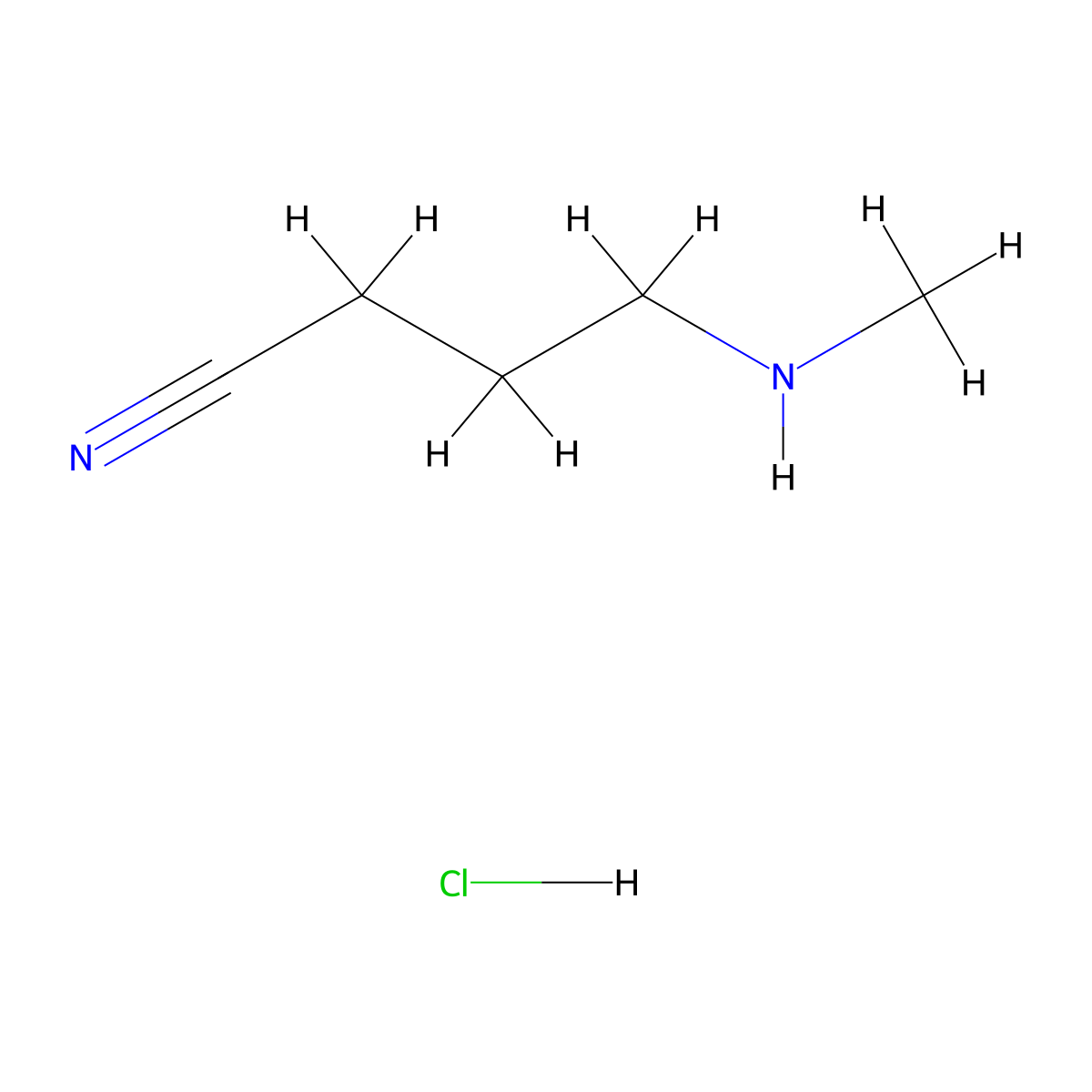4-(Methylamino)butanenitrile hydrochloride molecular structure, CAS 16011-91-9