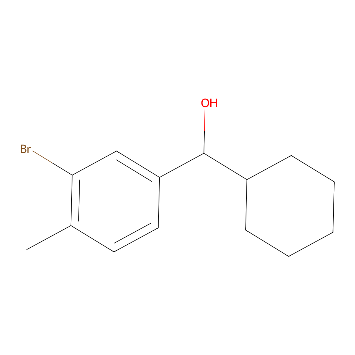 3-Bromo-alpha-cyclohexyl-4-methylbenZenemethanol molecular structure, CAS 1601120-09-5