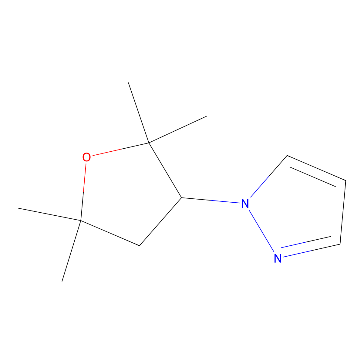 1-(2,2,5,5-tetramethyloxolan-3-yl)-1H-pyrazole molecular structure, CAS 1601130-62-4