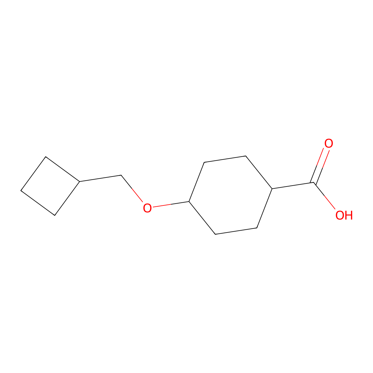 4-(Cyclobutylmethoxy)cyclohexane-1-carboxylic acid molecular structure, CAS 1601147-11-8