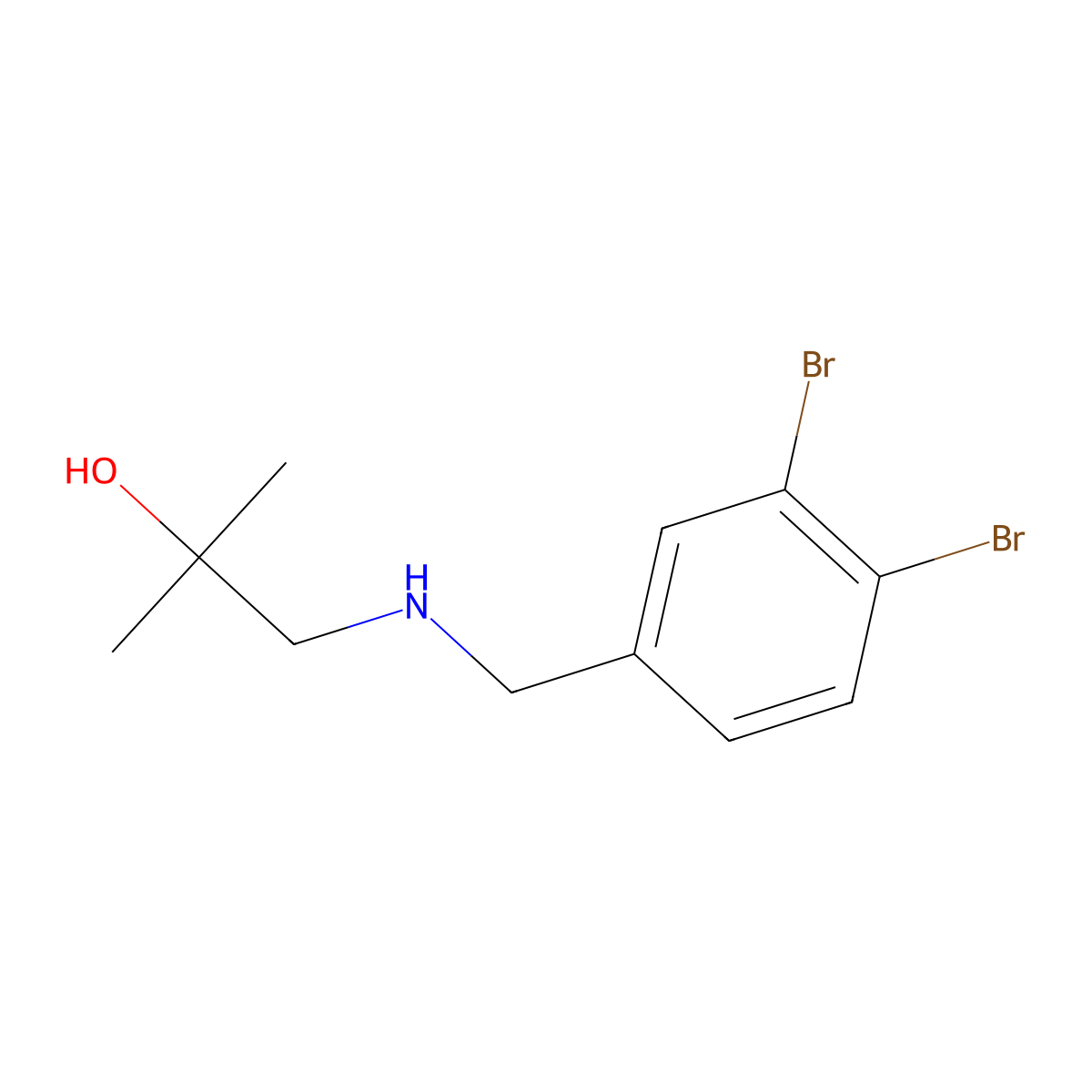 1-{[(3,4-Dibromophenyl)methyl]amino}-2-methylpropan-2-ol molecular structure, CAS 1601164-27-5
