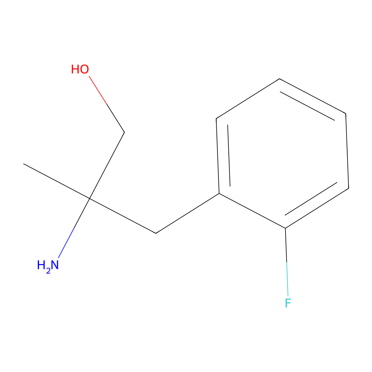 2-Amino-3-(2-fluorophenyl)-2-methylpropan-1-ol molecular structure, CAS 1601173-42-5