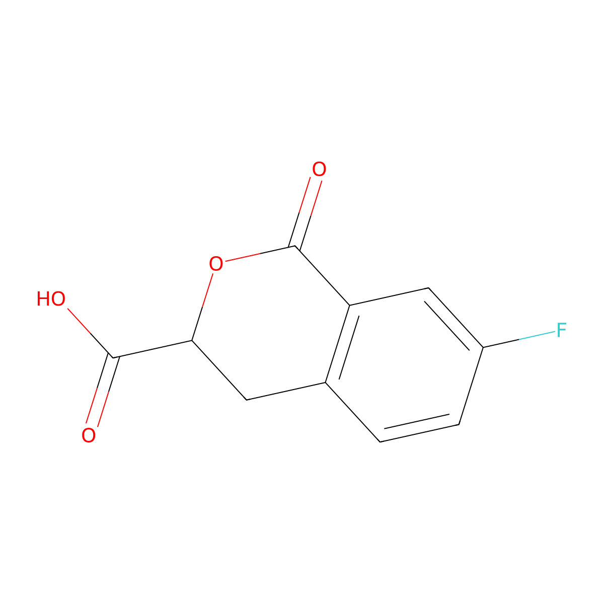 7-fluoro-1-oxo-3,4-dihydro-1H-2-benzopyran-3-carboxylic acid molecular structure, CAS 1601177-71-2
