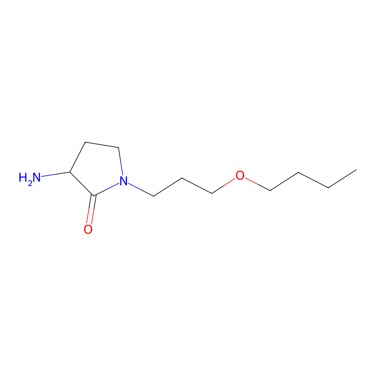 3-Amino-1-(3-butoxypropyl)pyrrolidin-2-one molecular structure, CAS 1601185-60-7