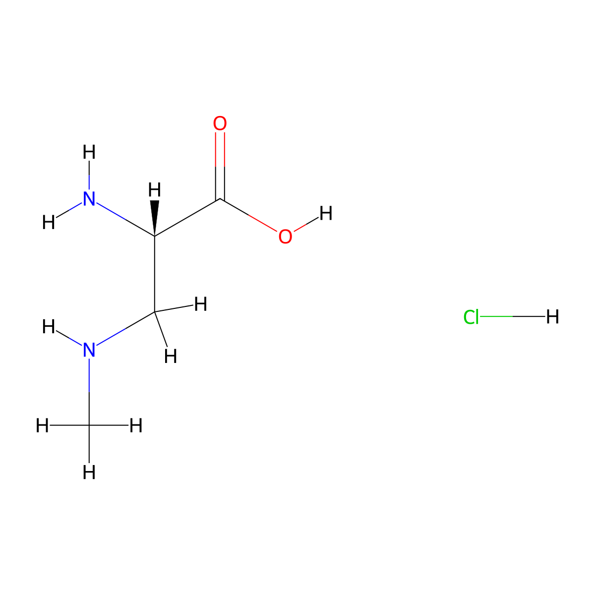 (S)-2-amino-3-(methylamino)propanoic acid hydrochloride molecular structure, CAS 16012-55-8