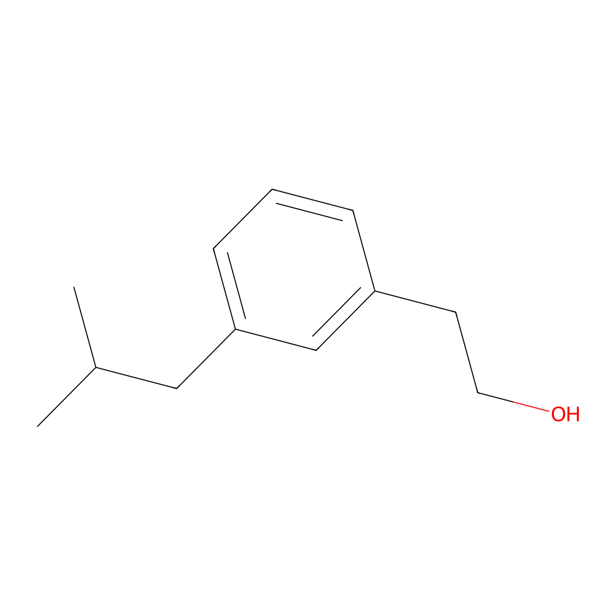 2-[3-(2-Methylpropyl)phenyl]ethan-1-ol molecular structure, CAS 1601220-59-0