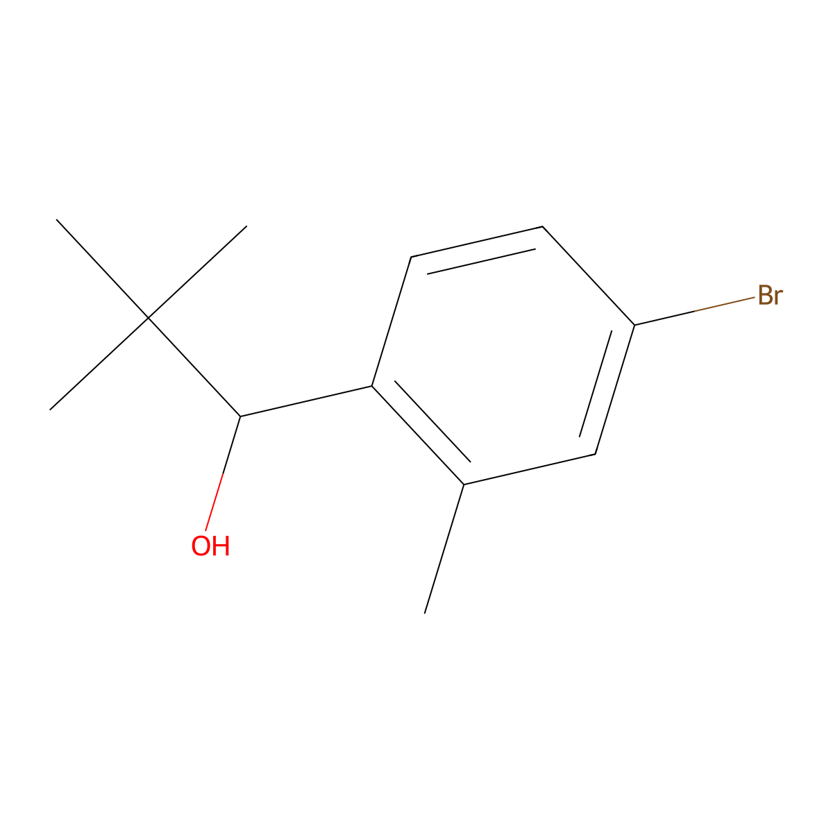 4-Bromo-alpha-(1,1-dimethylethyl)-2-methylbenZenemethanol molecular structure, CAS 1601221-16-2