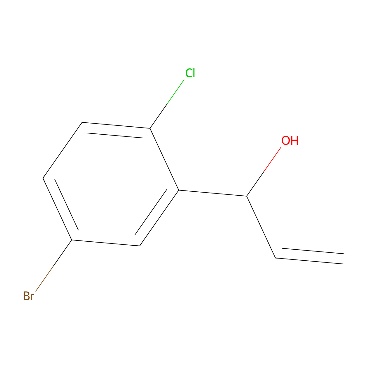 1-(5-Bromo-2-chlorophenyl)prop-2-en-1-ol molecular structure, CAS 1601221-20-8