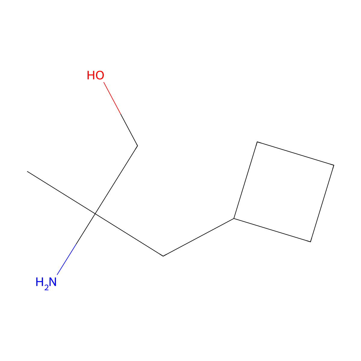 2-Amino-3-cyclobutyl-2-methylpropan-1-ol molecular structure, CAS 1601225-46-0