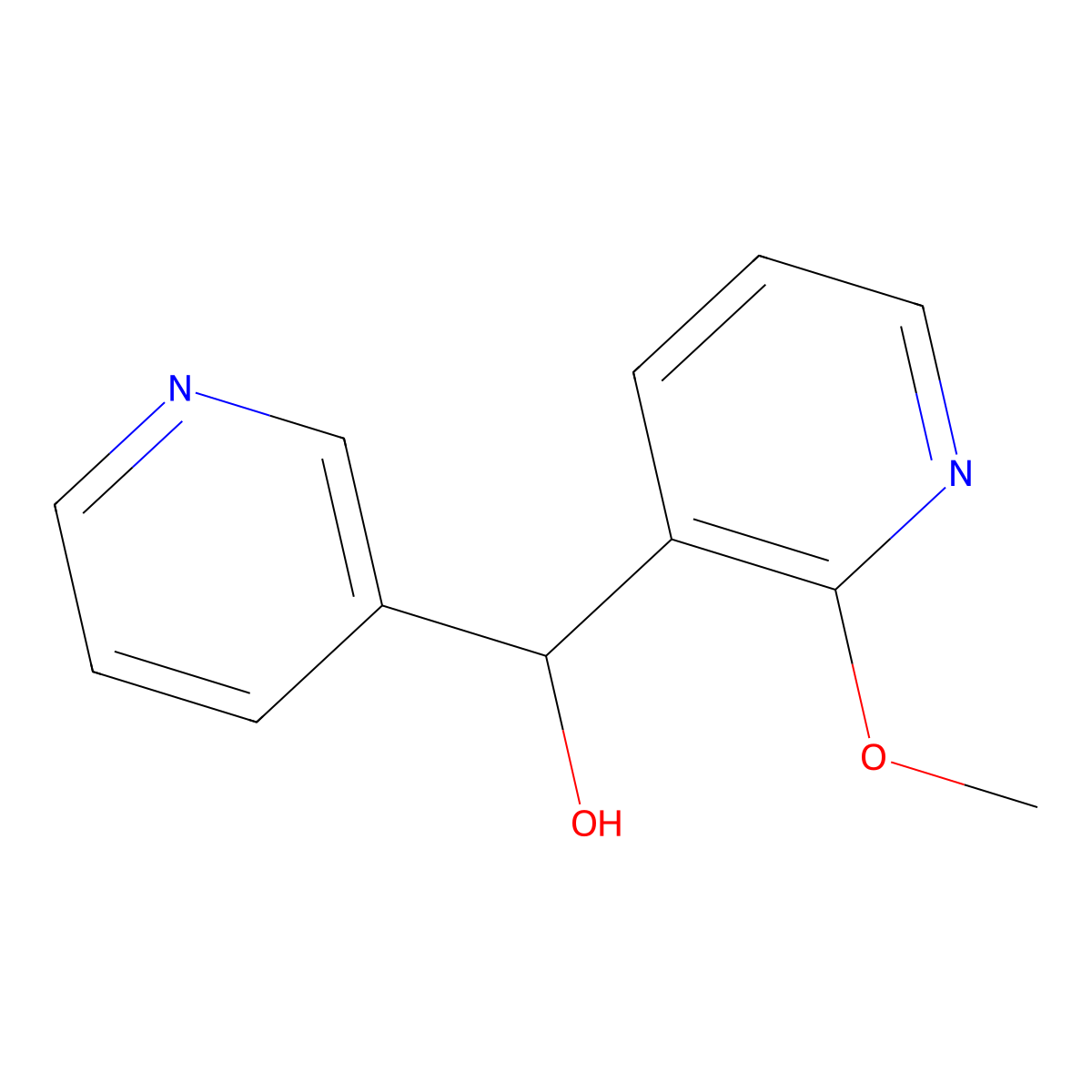 2-Methoxy-alpha-3-pyridinyl-3-pyridinemethanol molecular structure, CAS 1601230-17-4