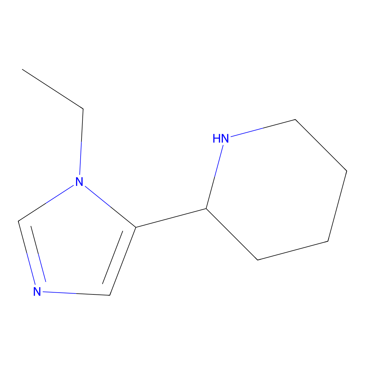 2-(1-ethyl-1H-imidazol-5-yl)piperidine molecular structure, CAS 1601232-25-0