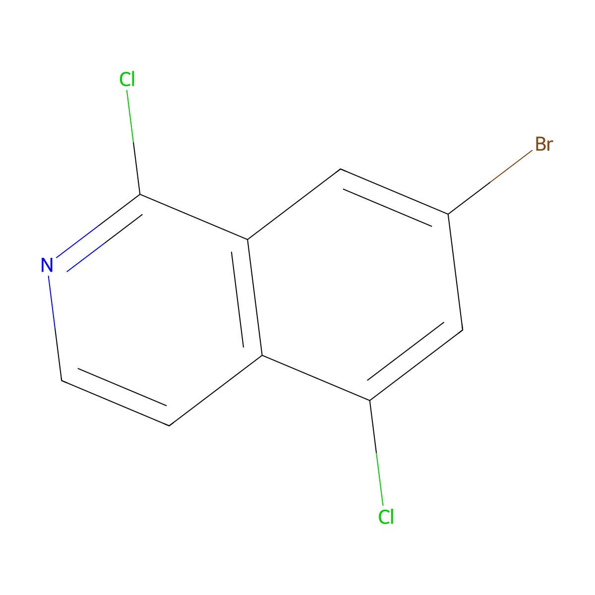7-Bromo-1,5-dichloroisoquinoline molecular structure, CAS 1601233-83-3