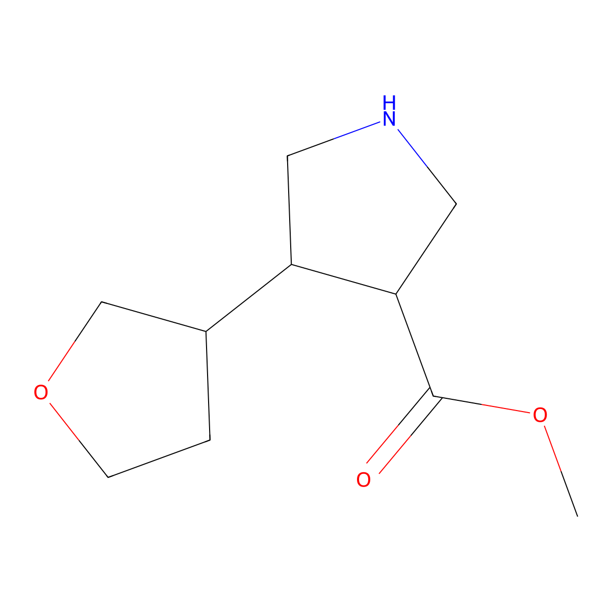 Methyl 4-(oxolan-3-yl)pyrrolidine-3-carboxylate molecular structure, CAS 1601241-11-5