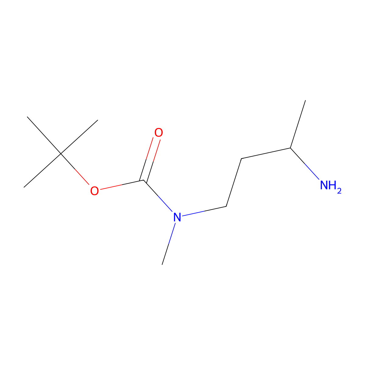 tert-butyl N-(3-aminobutyl)-N-methylcarbamate molecular structure, CAS 1601241-99-9