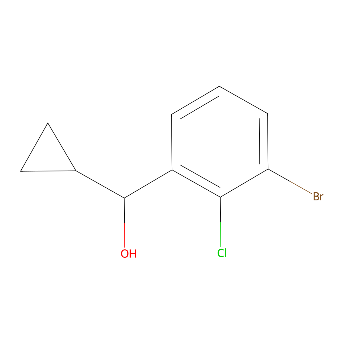3-Bromo-2-chloro-alpha-cyclopropylbenZenemethanol molecular structure, CAS 1601246-96-1