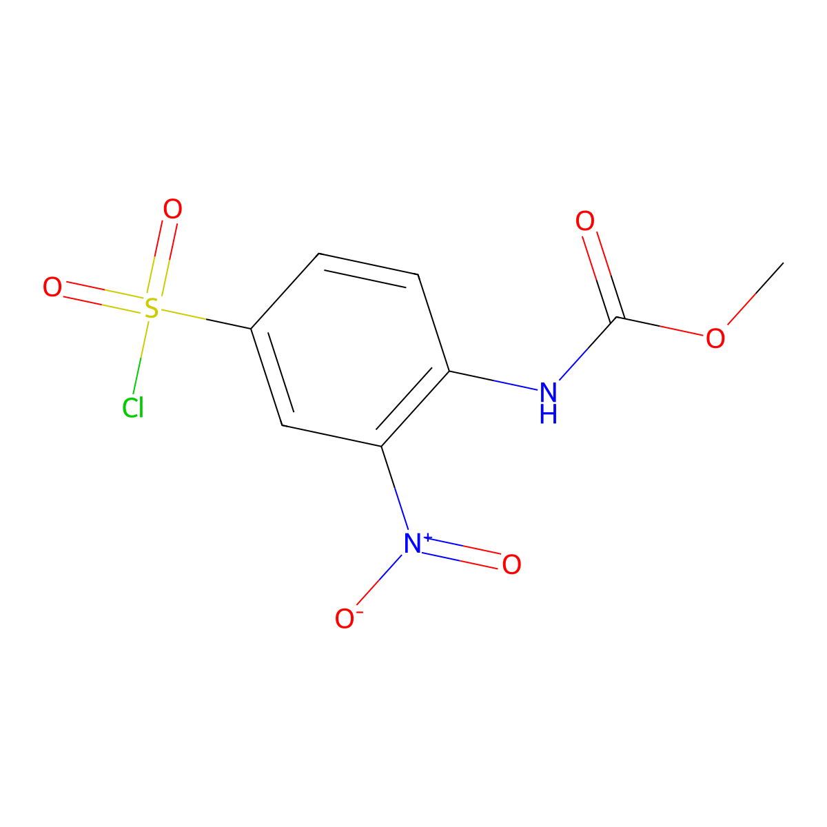 methyl N-[4-(chlorosulfonyl)-2-nitrophenyl]carbamate molecular structure, CAS 1601259-20-4
