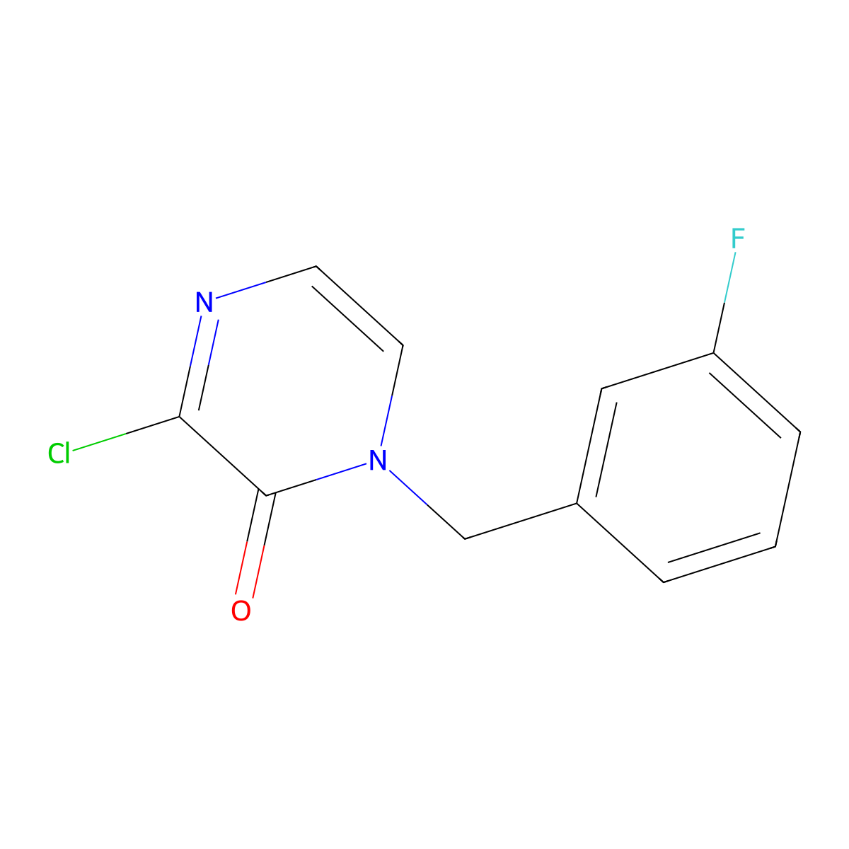 3-chloro-1-(3-fluorobenzyl)pyrazin-2(1H)-one molecular structure, CAS 1601264-94-1