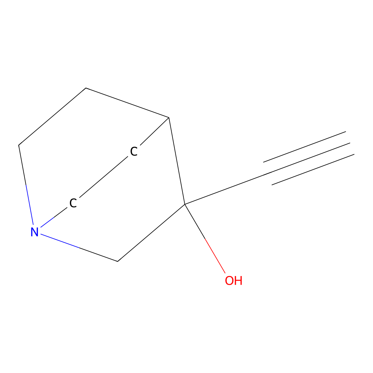 (3S)-3-ethynyl-1-azabicyclo[2.2.2]octan-3-ol molecular structure, CAS 160127-75-3