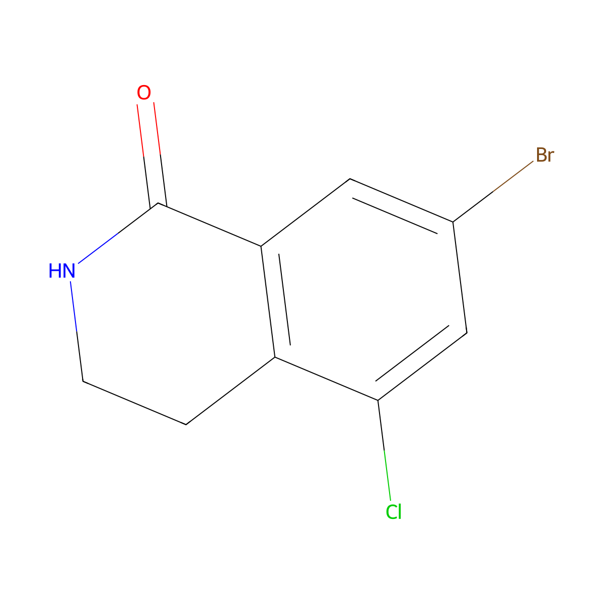 7-Bromo-5-chloro-3,4-dihydroisoquinolin-1(2H)-one molecular structure, CAS 1601271-36-6