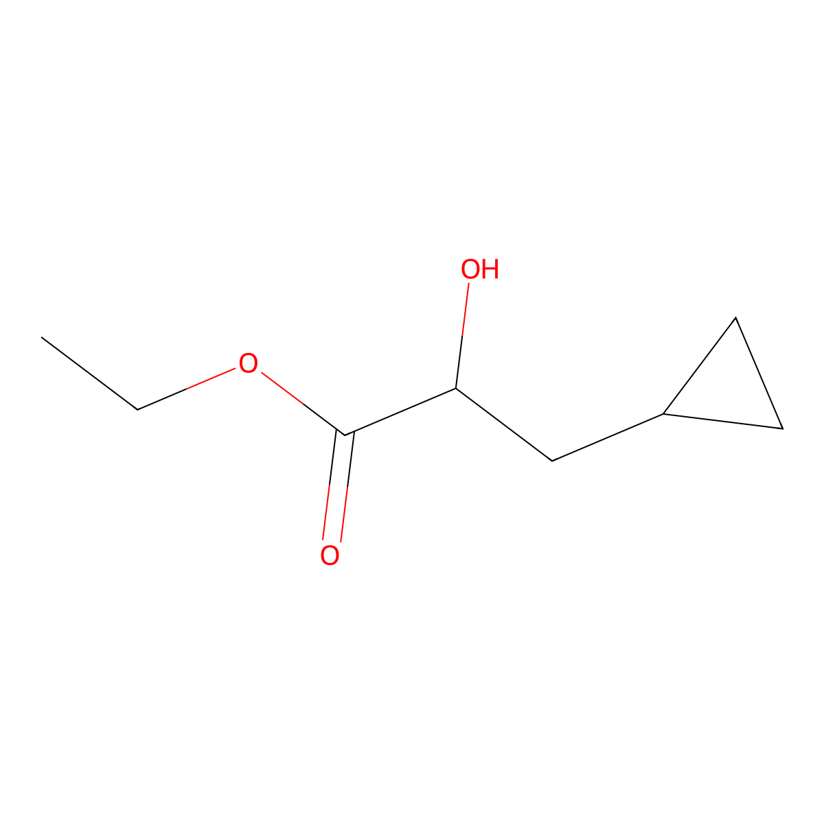 Ethyl 3-cyclopropyl-2-hydroxy-propanoate molecular structure, CAS 1601273-66-8