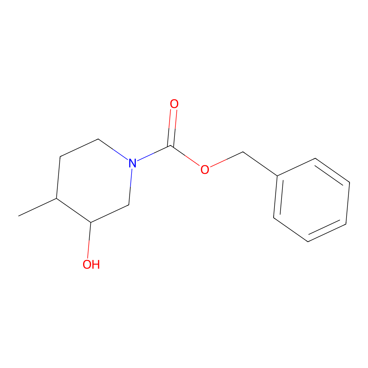 Benzyl 3-hydroxy-4-methylpiperidine-1-carboxylate molecular structure, CAS 1601289-65-9