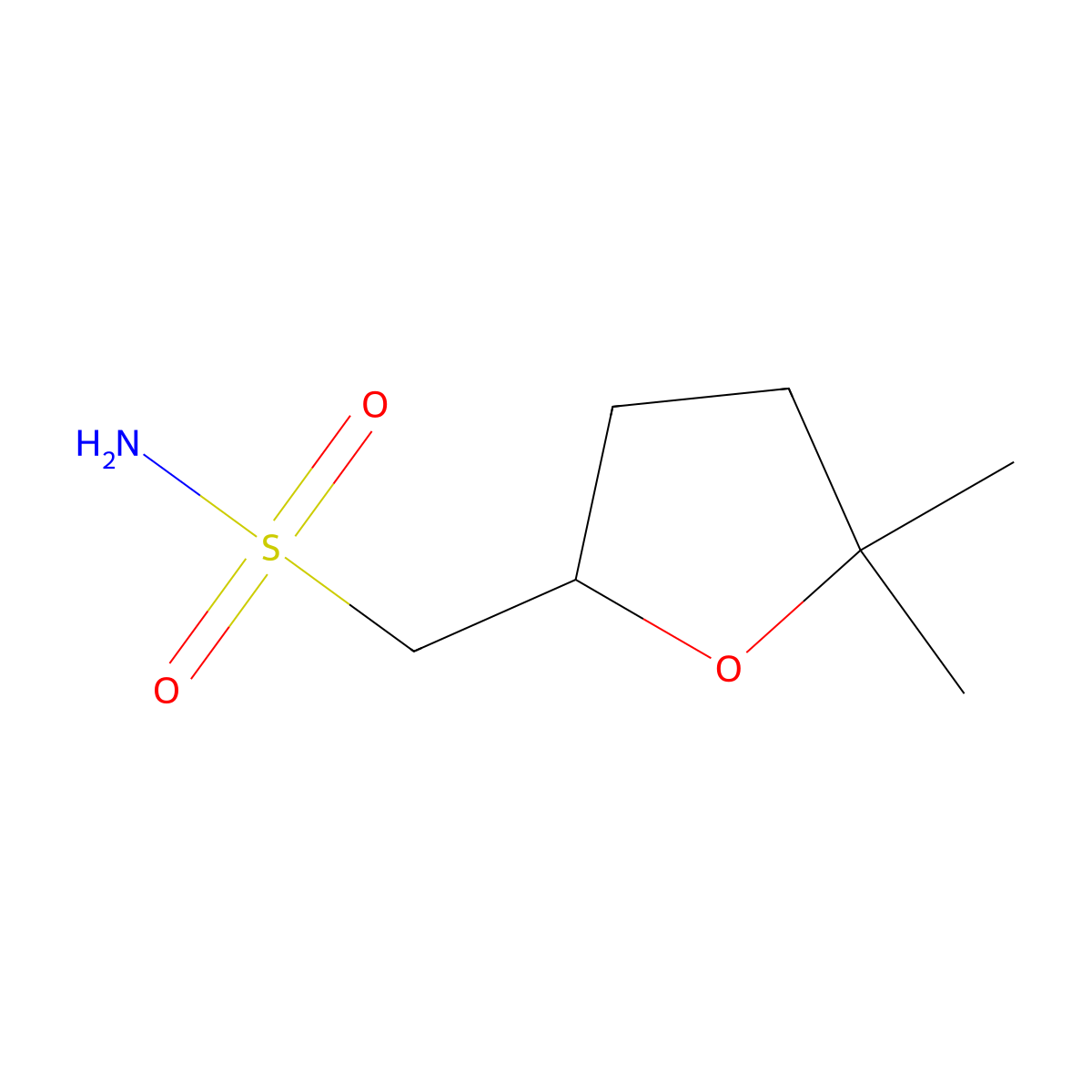 (5,5-Dimethyloxolan-2-yl)methanesulfonamide molecular structure, CAS 1601289-71-7