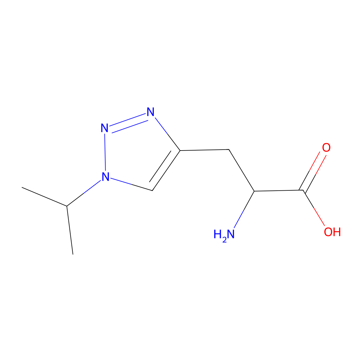2-amino-3-[1-(propan-2-yl)-1H-1,2,3-triazol-4-yl]propanoic acid molecular structure, CAS 1601292-28-7