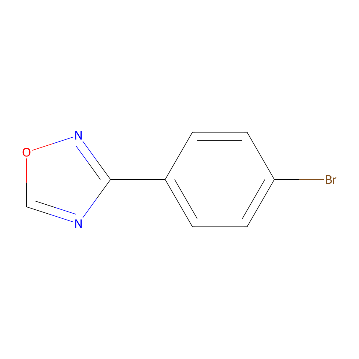 3-(4-Bromophenyl)-1,2,4-oxadiazole molecular structure, CAS 16013-07-3