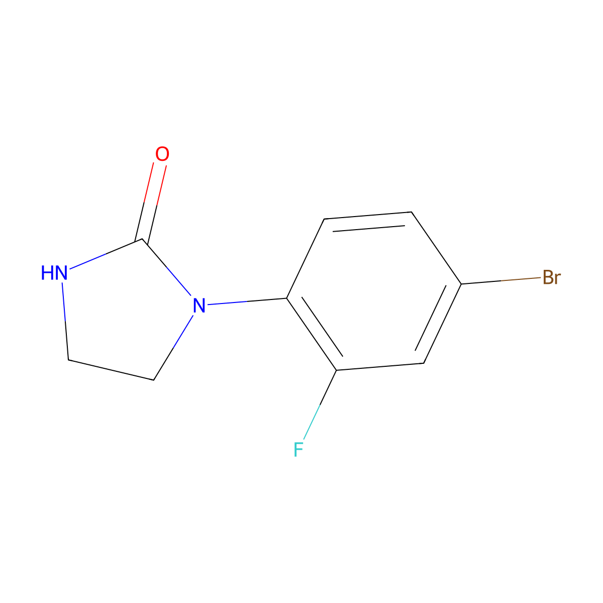 1-(4-Bromo-2-fluoro-phenyl)imidazolidin-2-one molecular structure, CAS 160132-29-6