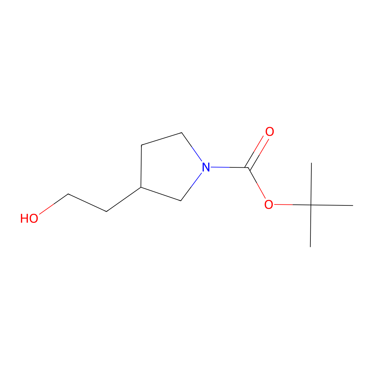 tert-Butyl 3-(2-hydroxyethyl)pyrrolidine-1-carboxylate molecular structure, CAS 160132-54-7