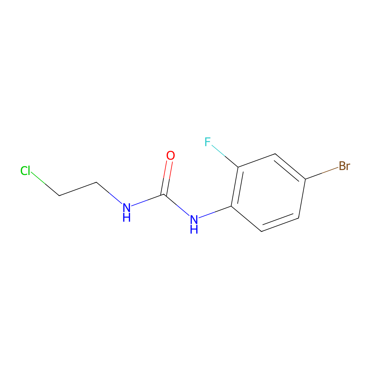 1-(4-Bromo-2-fluorophenyl)-3-(2-chloroethyl)urea molecular structure, CAS 160132-69-4