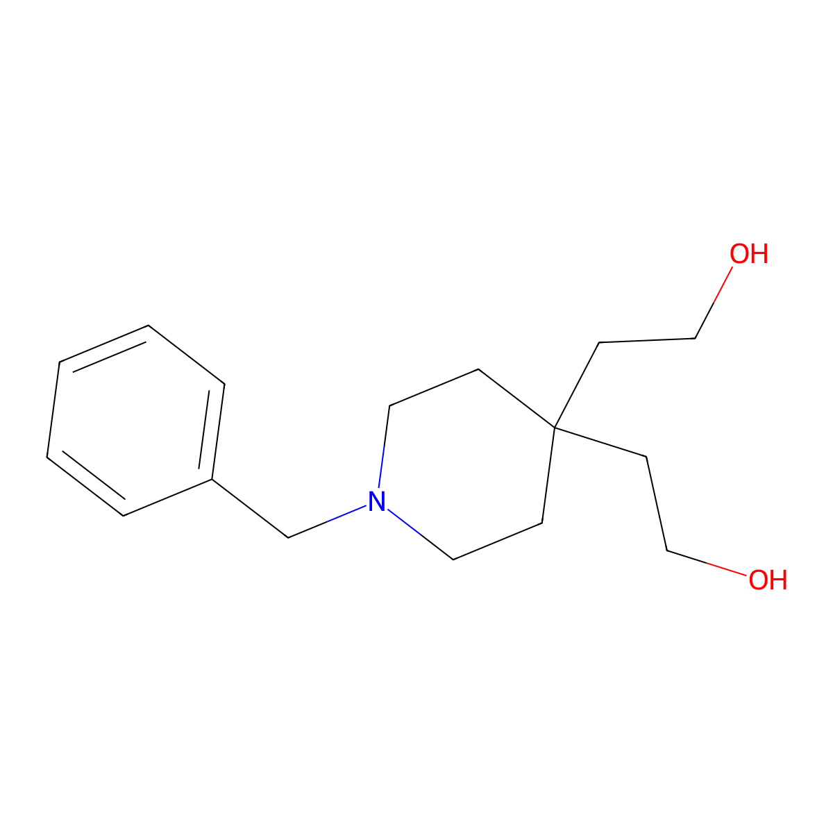 2,2'-(1-Benzylpiperidine-4,4-diyl)diethanol molecular structure, CAS 160133-33-5