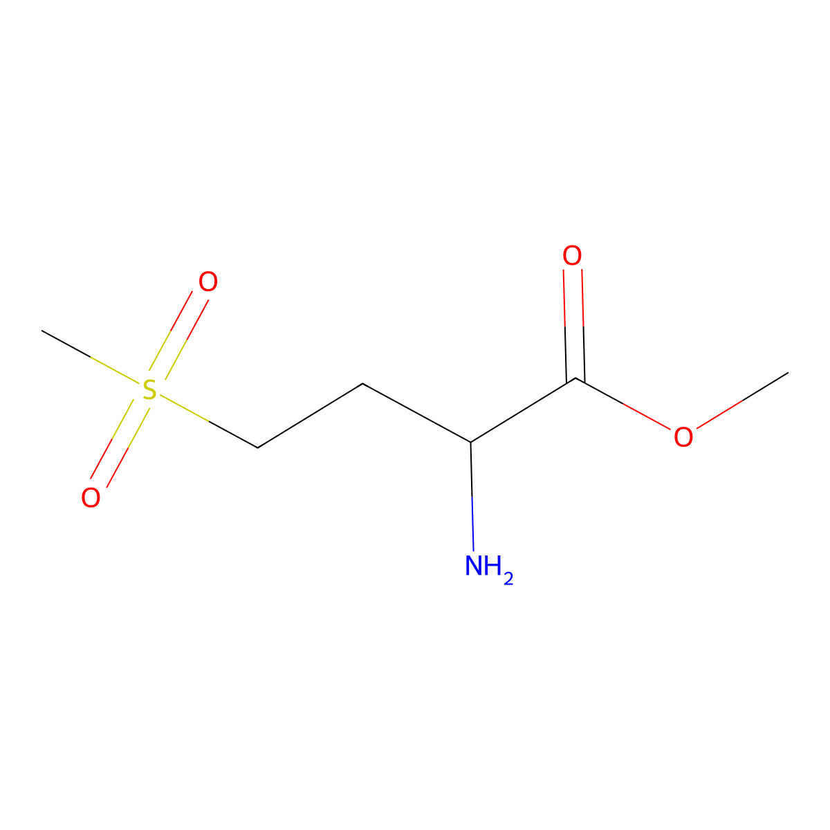 methyl (2S)-2-amino-4-methanesulfonylbutanoate molecular structure, CAS 160141-75-3