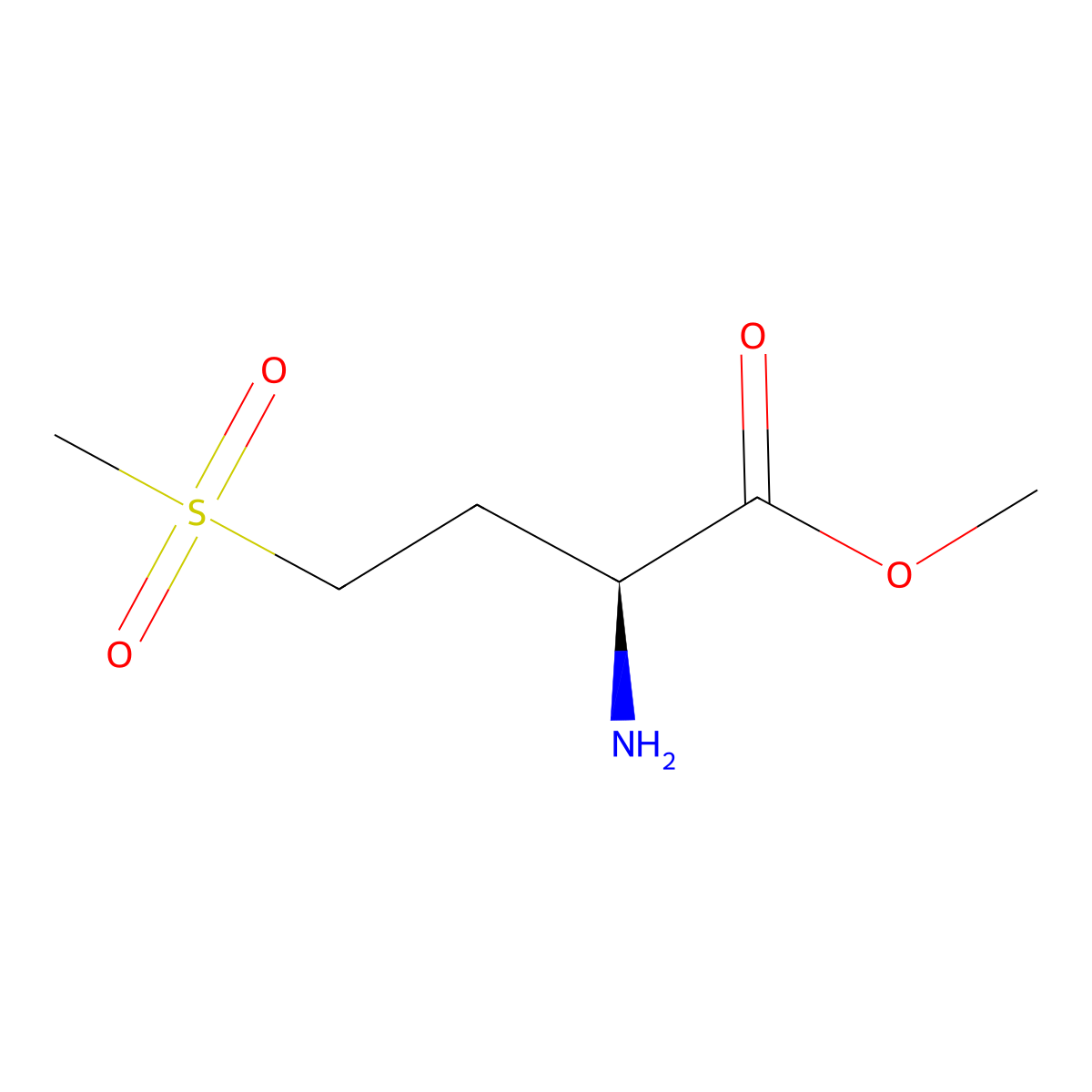 methyl (2S)-2-amino-4-methanesulfonylbutanoate molecular structure, CAS 160141-75-3