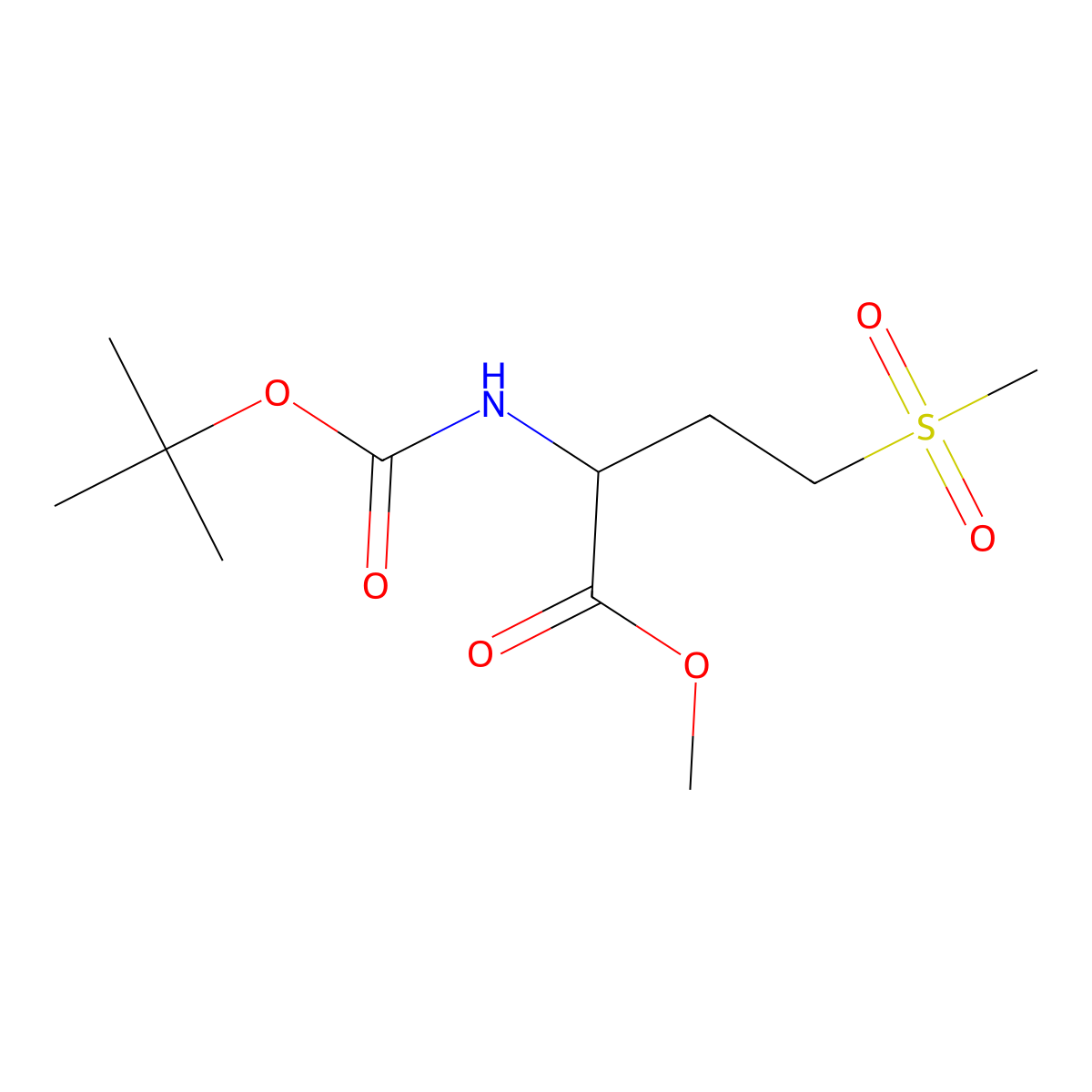 (S)-Methyl 2-((tert-butoxycarbonyl)amino)-4-(methylsulfonyl)butanoate molecular structure, CAS 160141-86-6