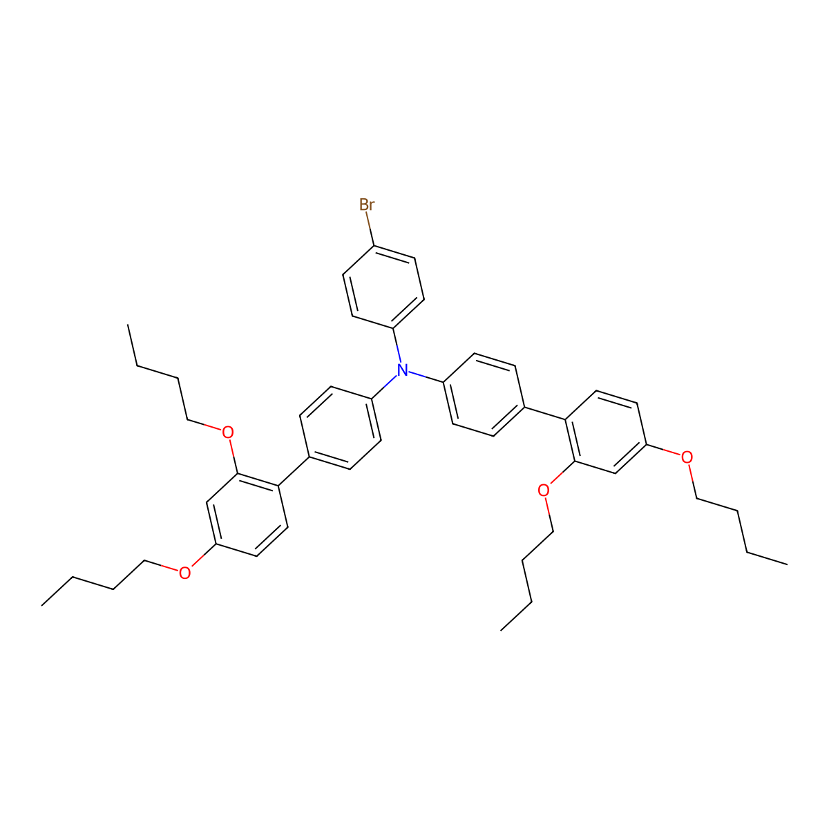 N-(4-Bromophenyl)-2',4'-dibutoxy-N-(2',4'-dibutoxy-[1,1'-biphenyl]-4-yl)-[1,1'-biphenyl]-4-amine molecular structure, CAS 1601474-19-4