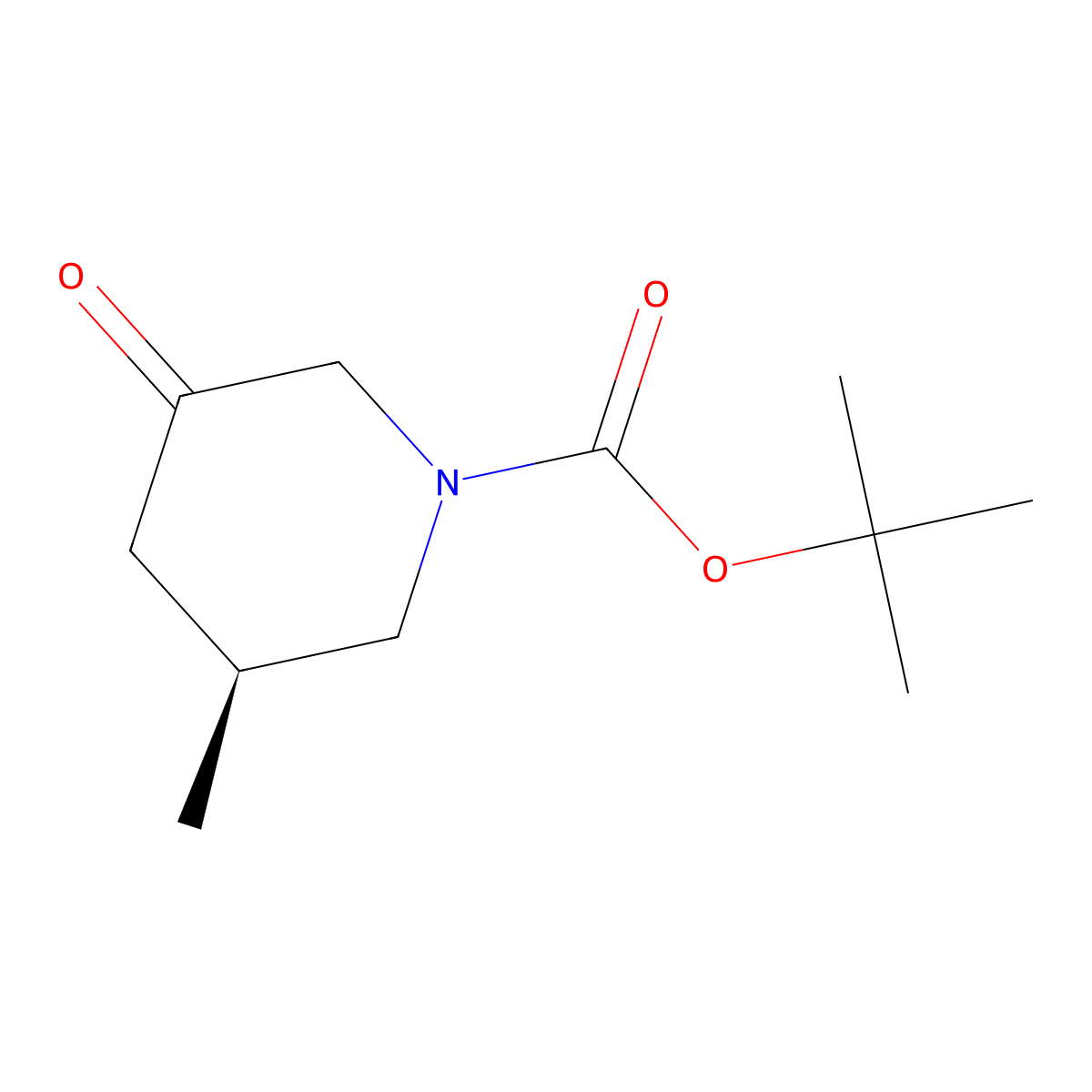 (S)-tert-butyl 3-methyl-5-oxopiperidine-1-carboxylate molecular structure, CAS 1601475-89-1