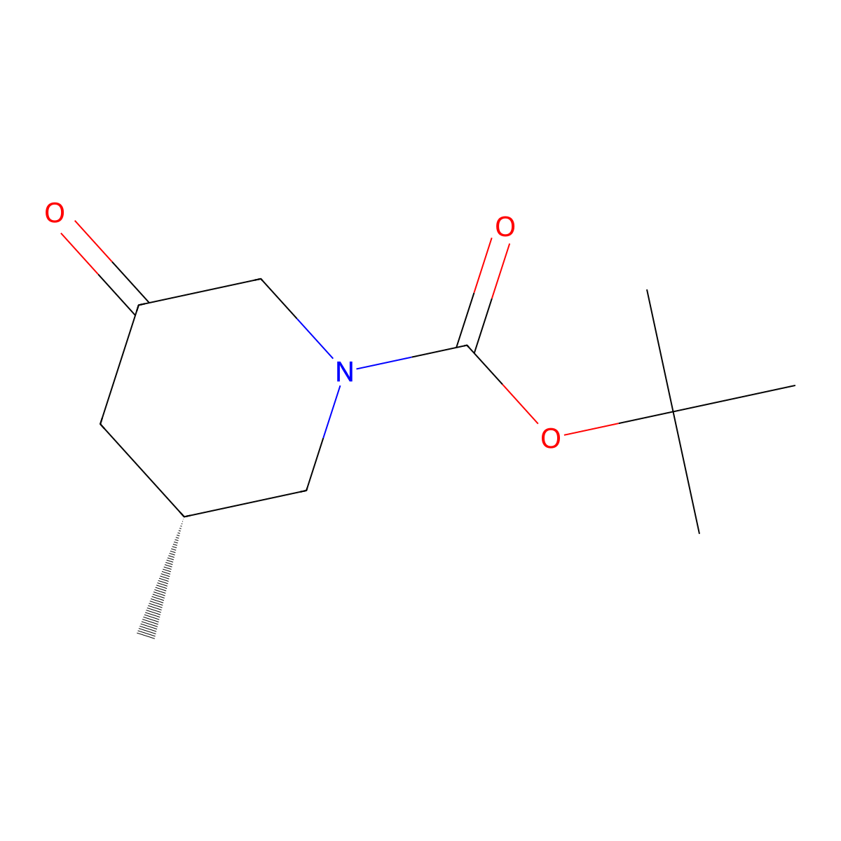 (R)-tert-butyl 3-methyl-5-oxopiperidine-1-carboxylate molecular structure, CAS 1601475-90-4