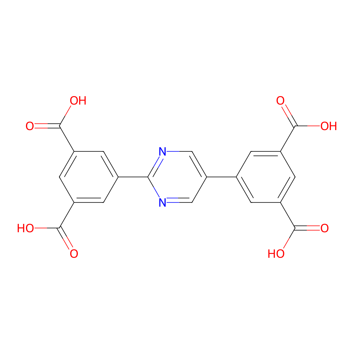 5,5'-(Pyrimidine-2,5-diyl)diisophthalic acid molecular structure, CAS 1601485-40-8