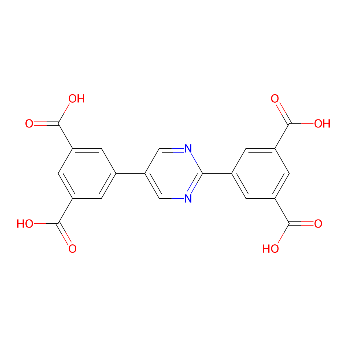 5,5'-(Pyrimidine-2,5-diyl)diisophthalic acid molecular structure, CAS 1601485-40-8